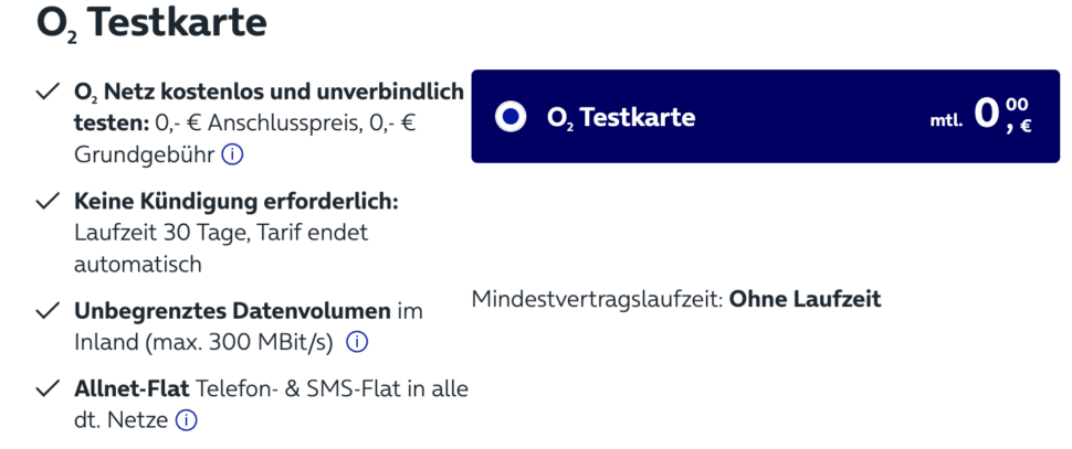 O2 Testkarte