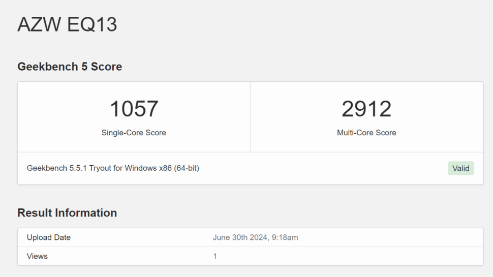 Beelink EQ13 Geekbench 5