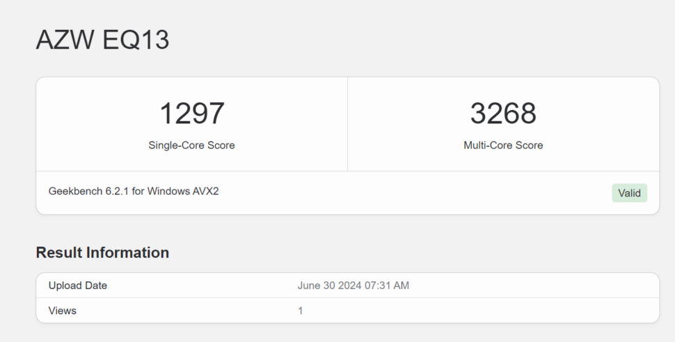 geekbench 6 Leistung EQ13