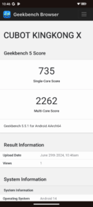 cubot kingkongx geekbench5