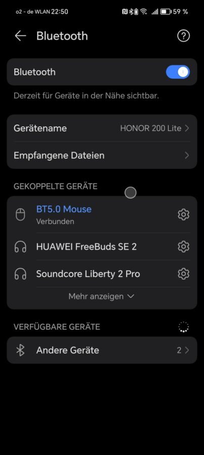 Test Honor200 Lite Bluetooth