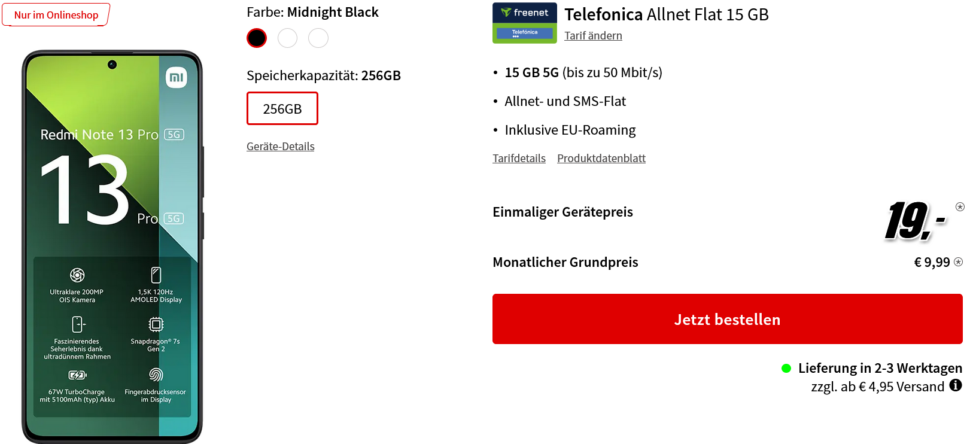 Xiaomi Redmi Note 13 Pro 5G mit Vertrag MediaMarkt Tarifwelt 2