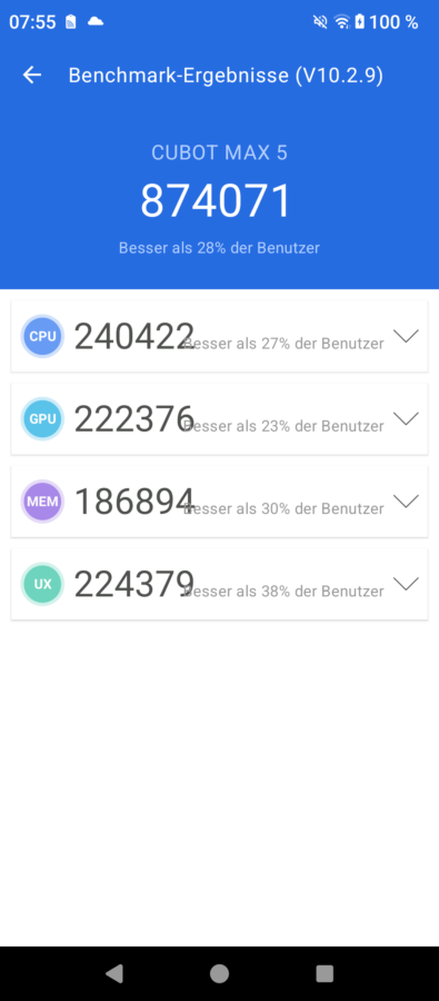 Cubot Max 5 Benchmark 1