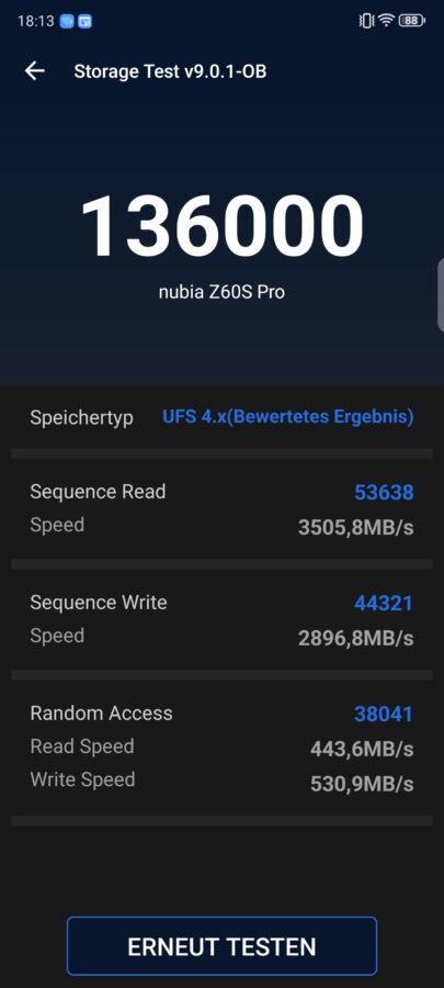 Nubia Z60S Pro Storage