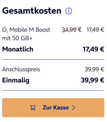 o2 Free M Boost Angebot Preis auf Website