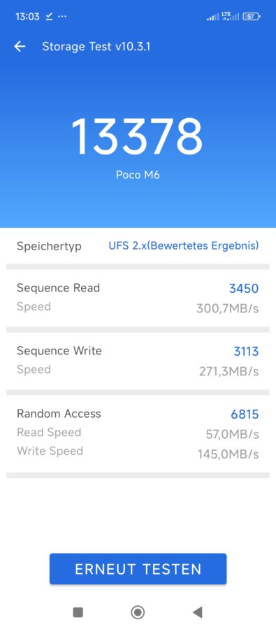 Poco M6 4G storage speed