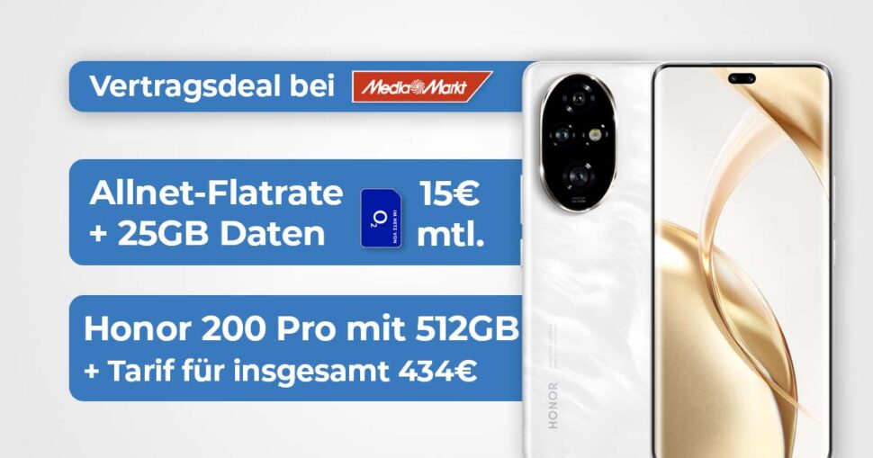 Honor 200 Pro MediaMarkt O2 August 2024 Vertragsdeal Banner 1