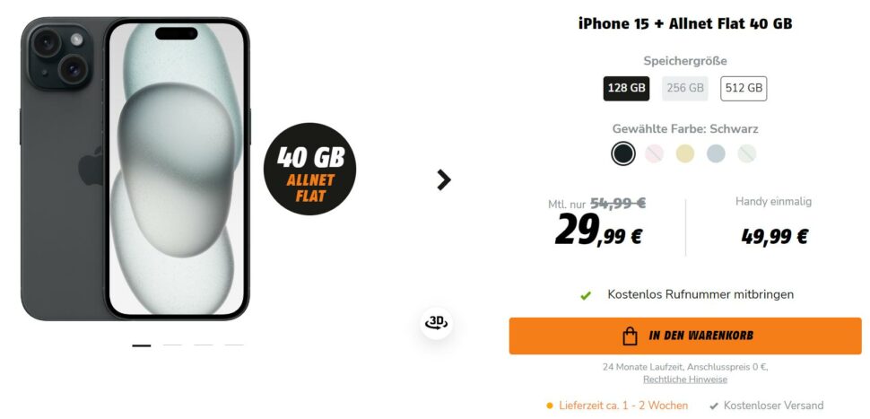 Klarmobil Geburtstags Angebote Aug 24 iPhone 15