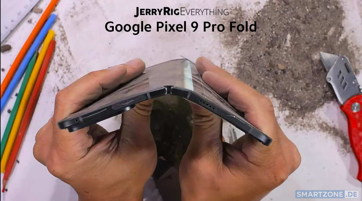 Google Pixel 9 Pro Fold im JerryRigEverything-Durability-Test