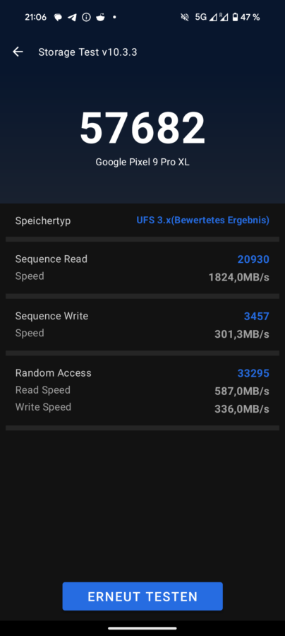 Google Pixel 9 Pro XL storage benchmark