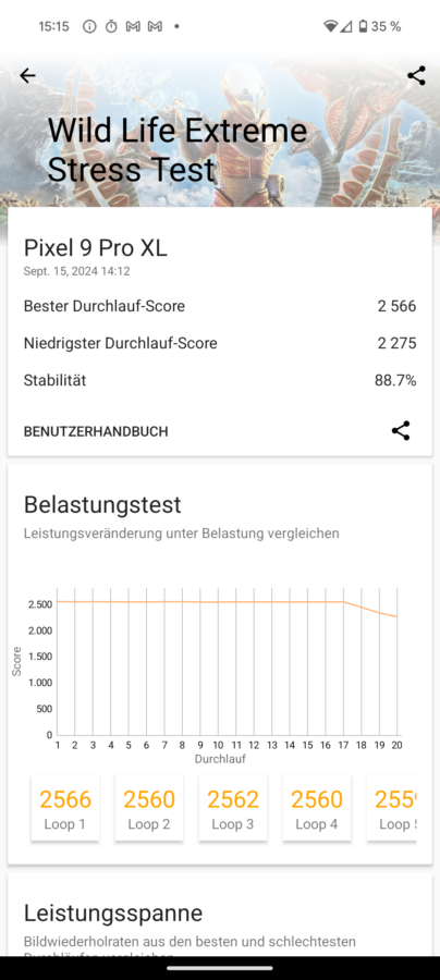 Google Pixel 9 Pro XL wildlife extreme stresstest