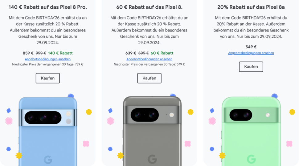 Exklusive Angebote Google Store Geburtstag