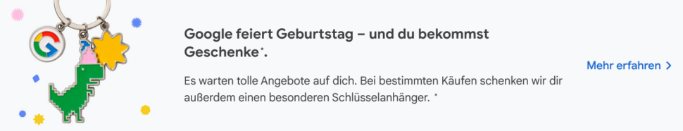 Google Store Geburtstag