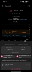 Huawei Watch D2 Test Screenshot Gesundheit