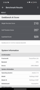 Nothing Phone 2a Plus Test Screenshot Geekbench AI