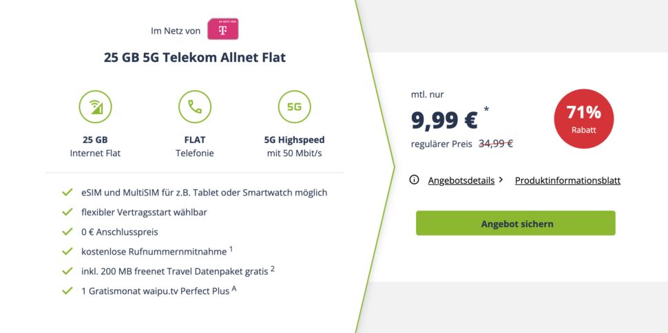 Freenet Telekom Deal 25GB