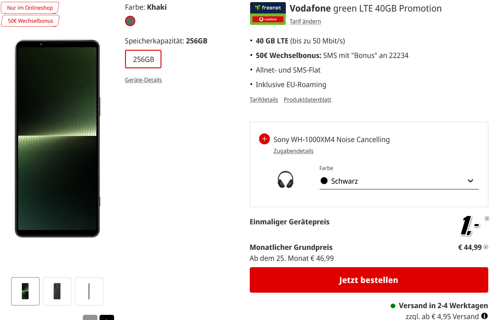 Sony Xperia 1 V Sony WH 1000XM4 mit Vertrag MediaMarkt Tarifwelt