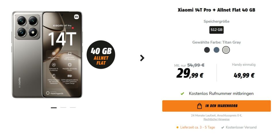 Klarmobil Xiaomi 14T 14T Pro Vertragsdeal 3