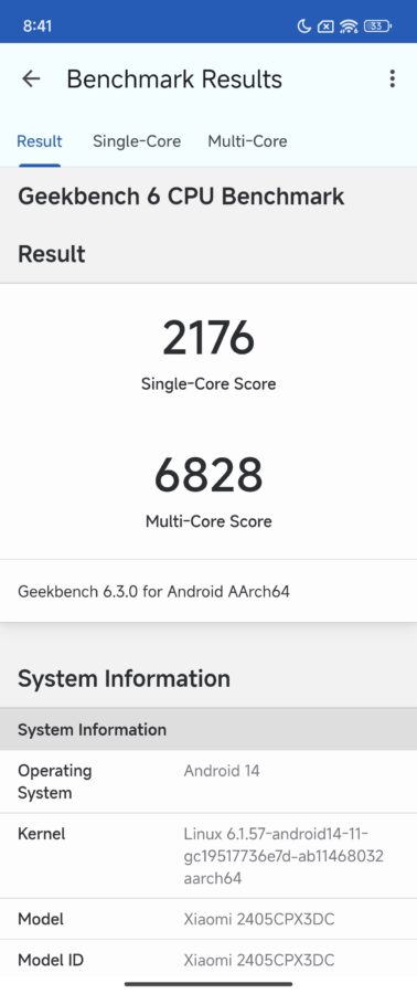 Benchmarks Xiaomi Mix Flip 2