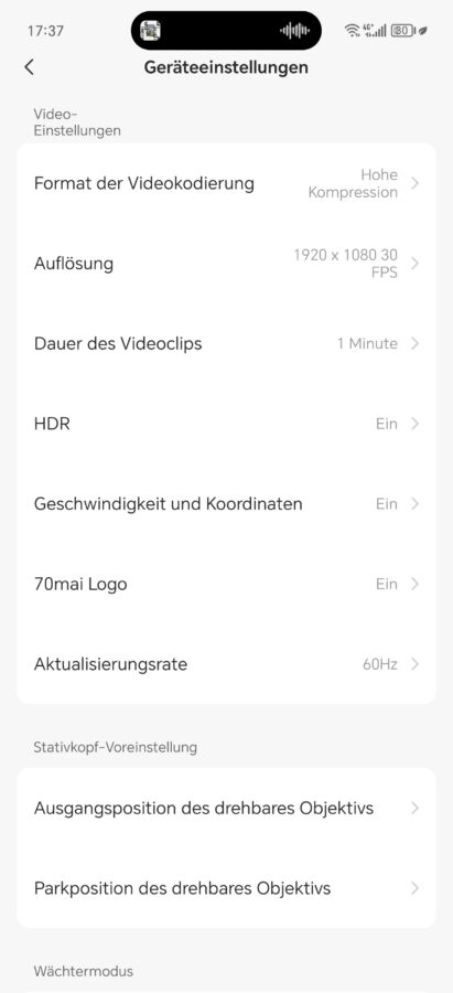 70mai Omno App und Einrichtung 6