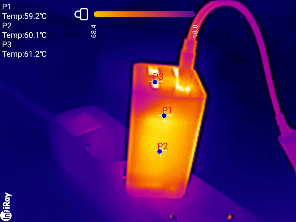 Baseus 65W GaN Ladegeraet Temperaturverhalten 3