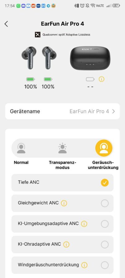 EarFun Air Pro 4 Test App 1