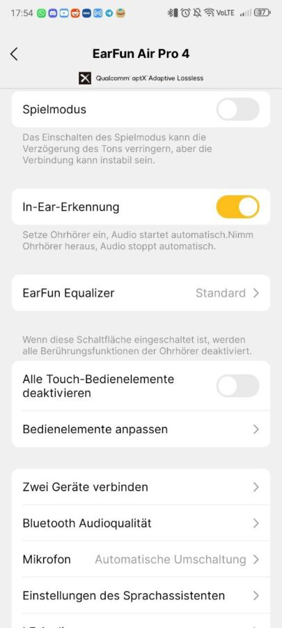 EarFun Air Pro 4 Test App 2