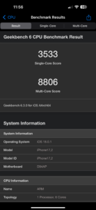 iPhone 16 Pro Max Test Geekbench 6