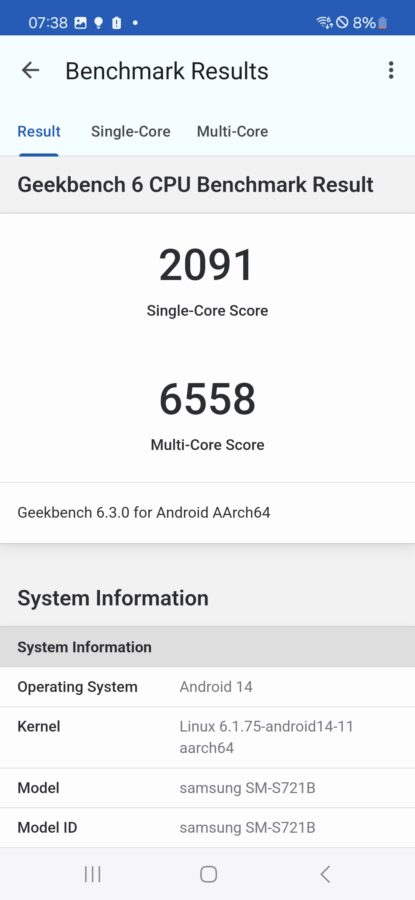 Samsung Galaxy S23 FE Benchmarks 1