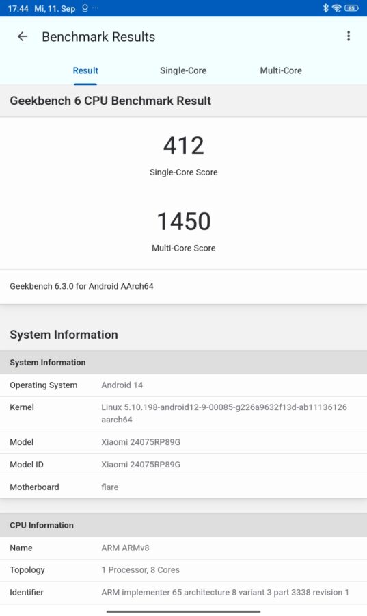 Xiaomi Redmi Pad SE 8.7 Benchmark1