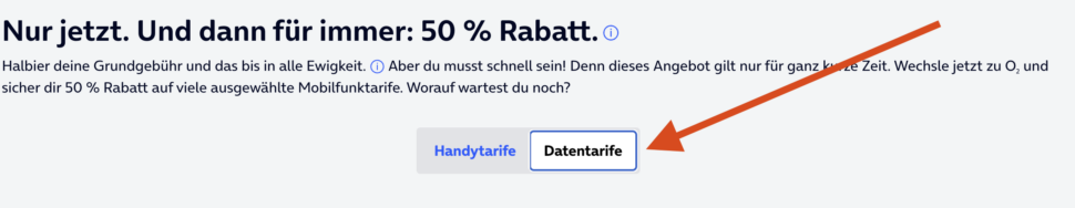 o2 datentarife auswaehlen