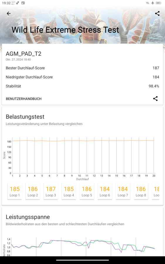 AGM Pad T2 3DMark Wildlife ext