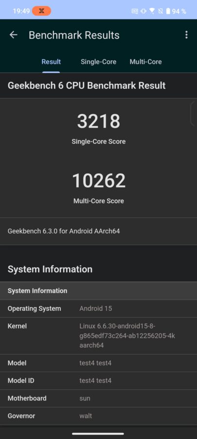 Asus ROG Phone 9 Pro Geekbench 6