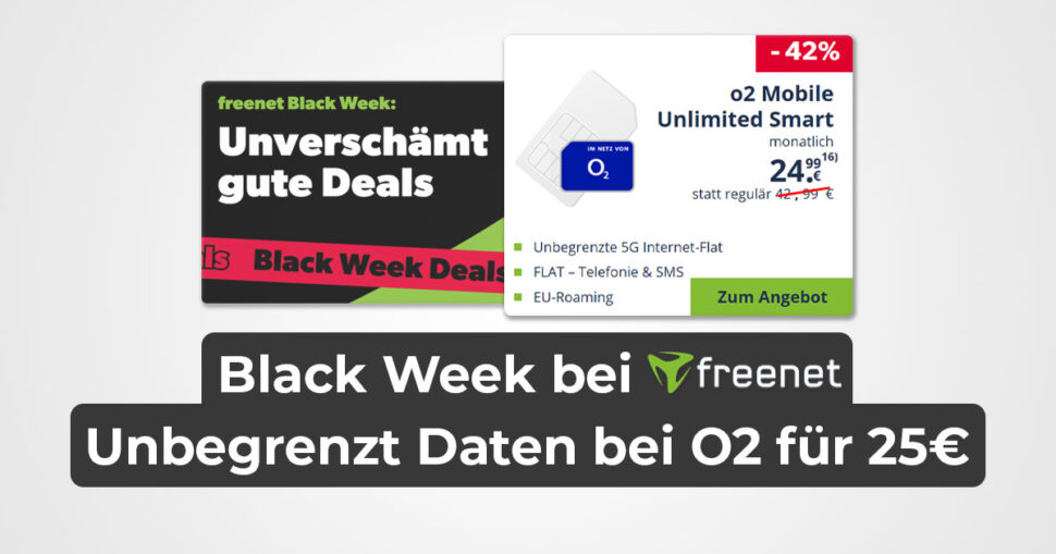 Freenet Black Week O2 Smart Beitragsbild November 2024