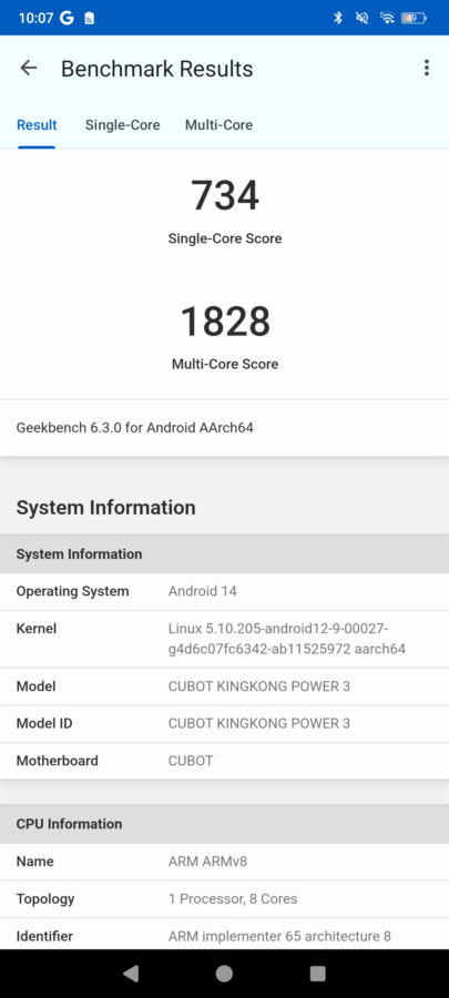 Cubot KingKong Power 3 Benchmark 3