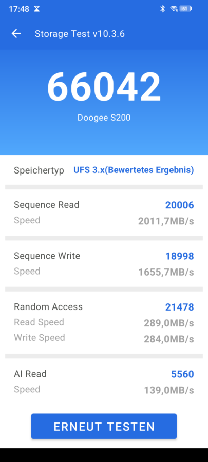 doogee s200 storage benchmark