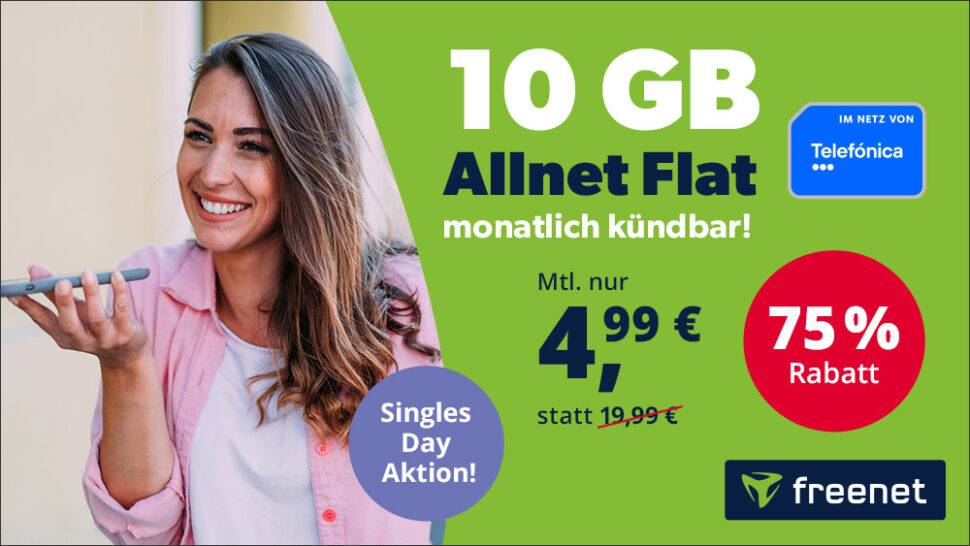 Freenet Singles Day Deals 10gb o2 vertrag