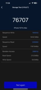 iPhone 16 Pro Max Test Benchmark Speicher 1