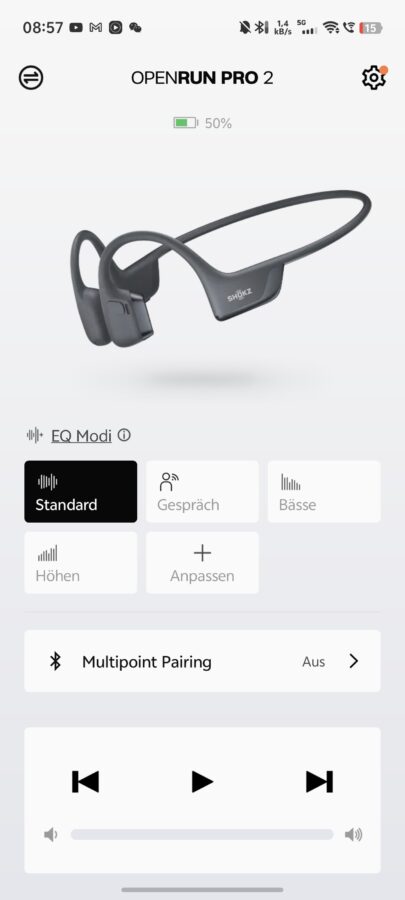 Shokz OpenRun Pro 2 App und Steuerung 6