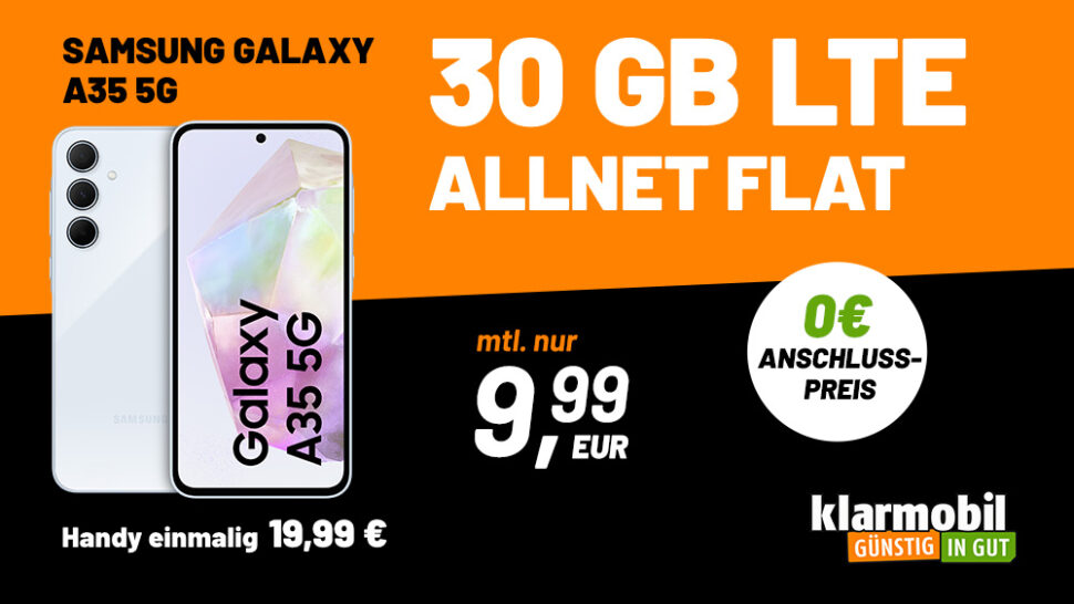 Samsung A35 Klarmobil 30GB Nov 24