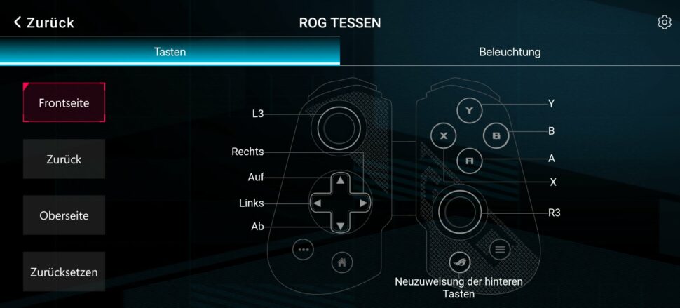 Asus ROG Tessen Test Screenshot App