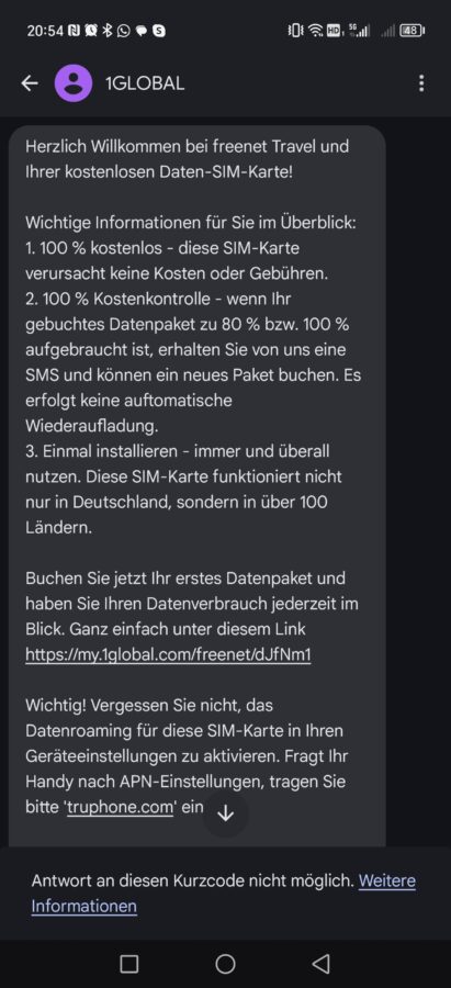 Freenet Travel eSIM Installation und Buchung 4