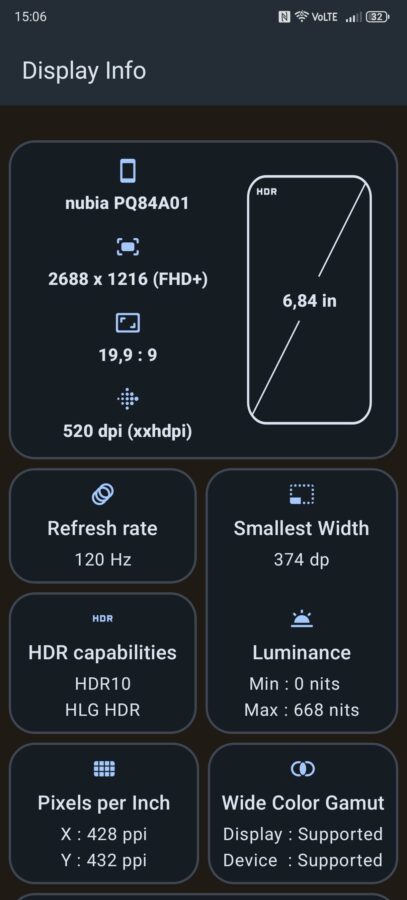 Test Nubia Z70 Ultra Display 6