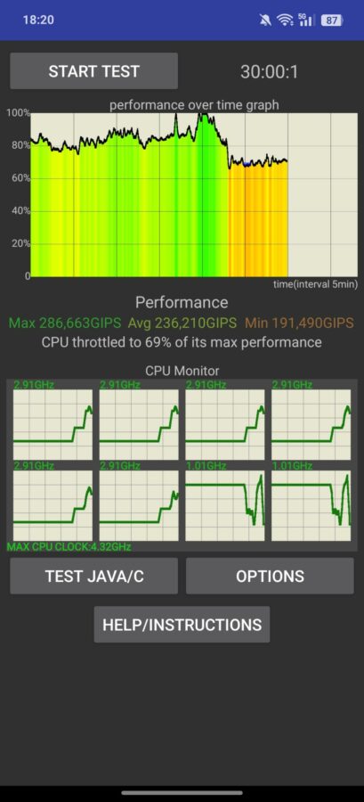 OnePlus 13 Test Screenshot CPU Throtteling neu 2