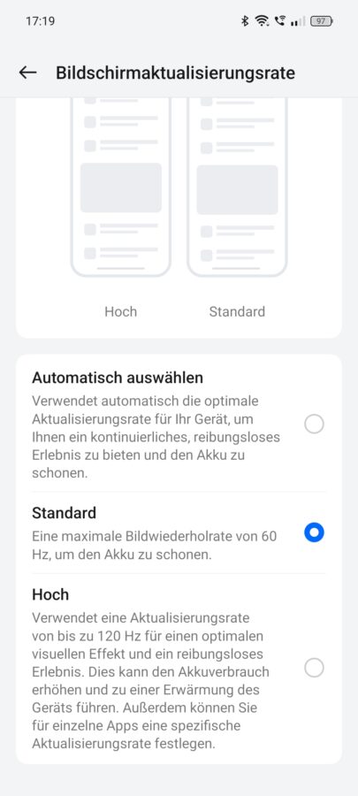 oppo reno 12f 5g bildwiederholrate