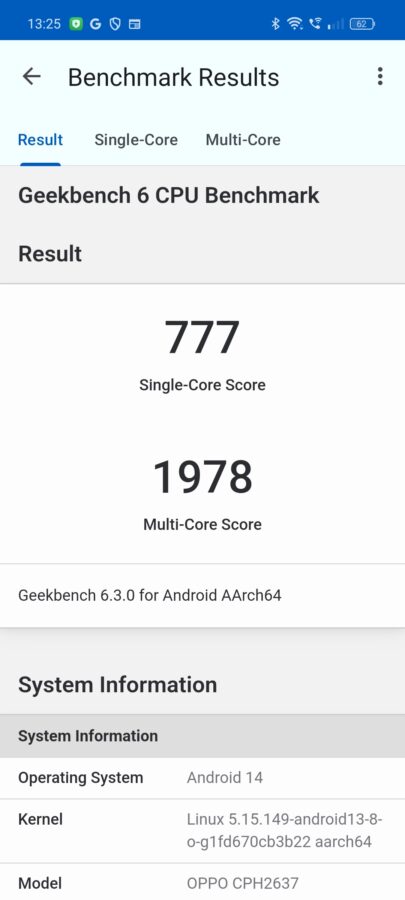 oppo reno 12f 5g geekbench6