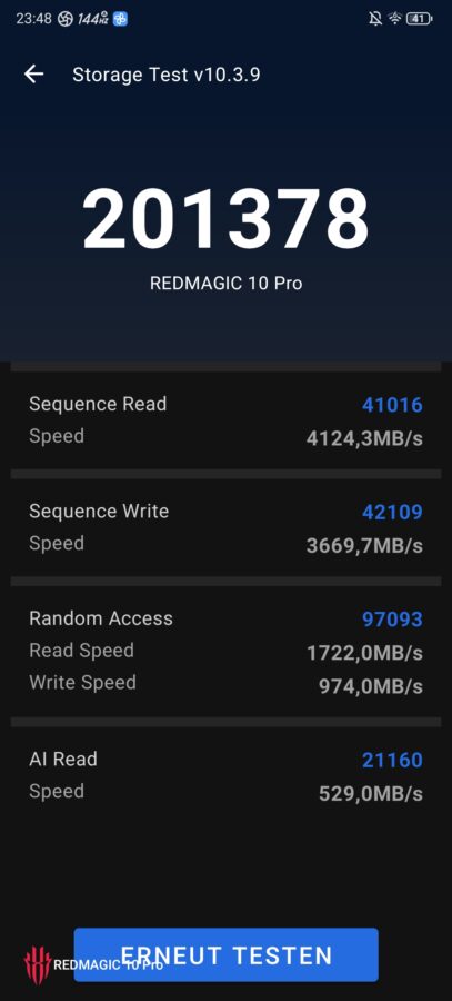 RedMagic 10 Pro Test Screenshot Speicher