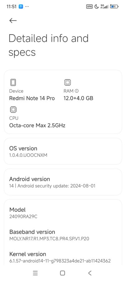 Redmi Note 14 Pro HyperOS System 1