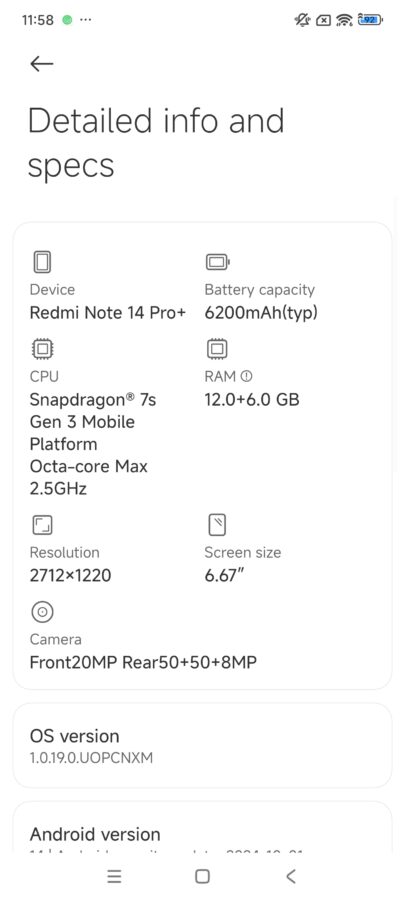 Redmi Note 14 Pro Plus HyperOS System 1