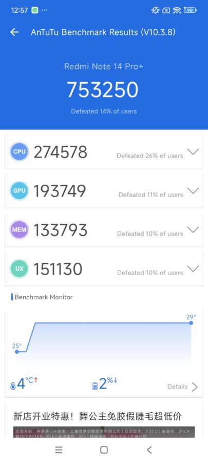 Redmi Note 14 Pro Plus antutu 10